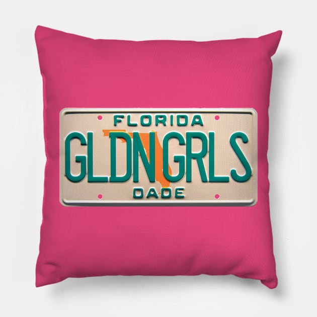 Golden Girls Miami Dade License Plate Pillow by RetroZest