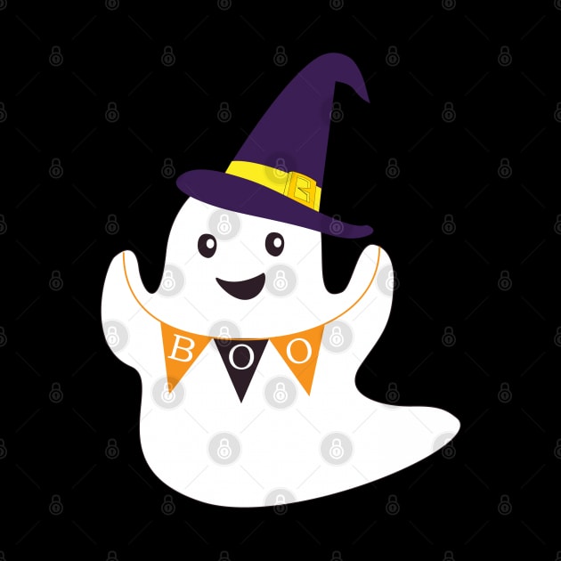 Boo Cute Ghost - Happy Halloween by RainbowJoy