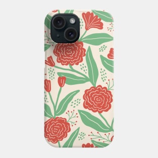 Rose garden in red and green Phone Case