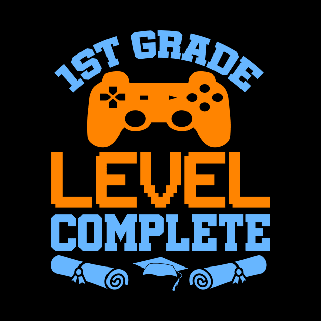 1st Grade Level Complete Video Gamer T-Shirt Graduation Gift by celeryprint