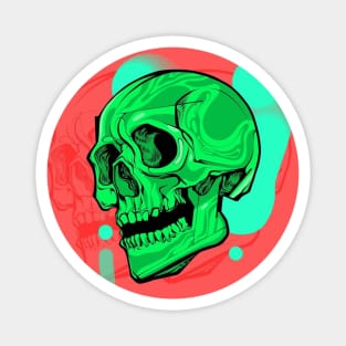 Green Neon Skull Magnet