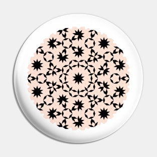 Penrose Pattern Peach & Black Fashion Print Pin