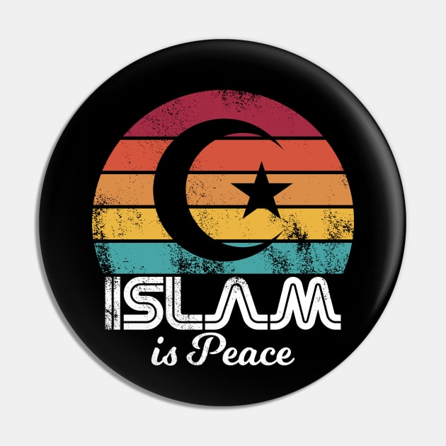 Islamic - Islam is Peace - Vintage Pin by Muslimory