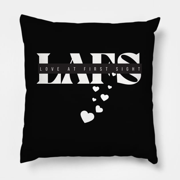 White and Black Love at First Sight Design Pillow by Praizes