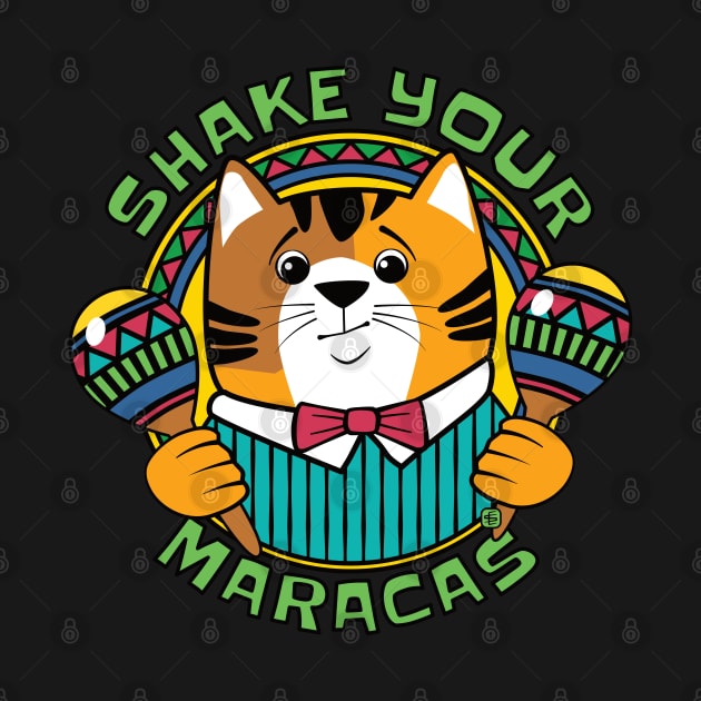 Shake Your Maracas Funny Cat by Sue Cervenka