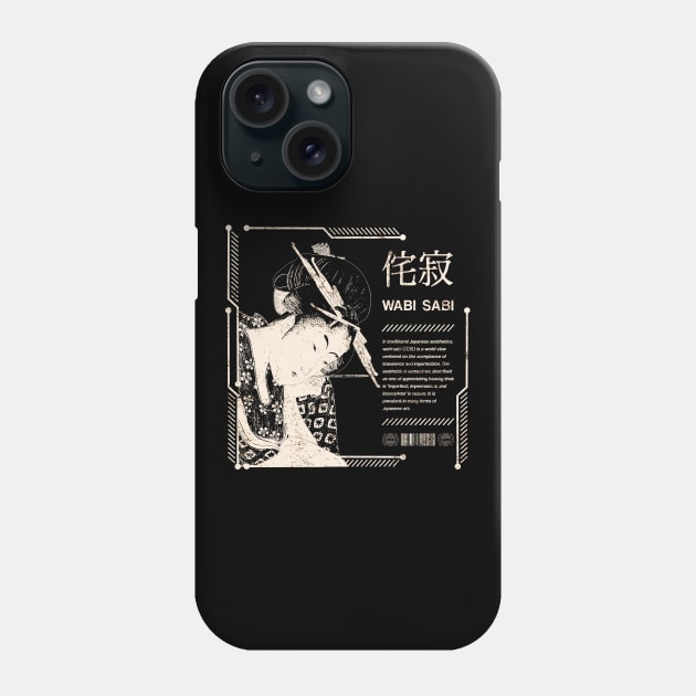 Wabi Sabi Meaning Zen Buddhism Geisha Saying Japanese Philosophy Kanji Characters 633 Phone Case by dvongart