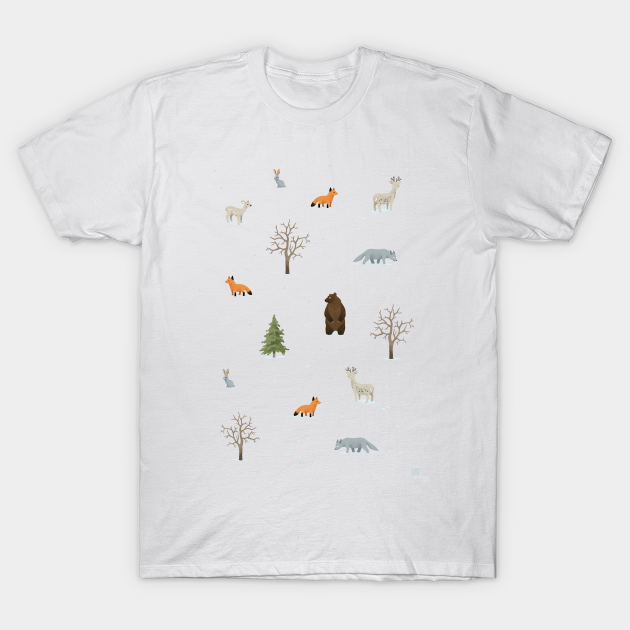 Winter Forest Animals - Animal - T-Shirt