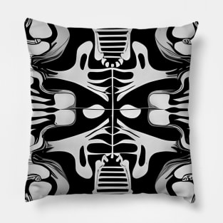 Skeleton and Bones (Black and Grey) Pillow