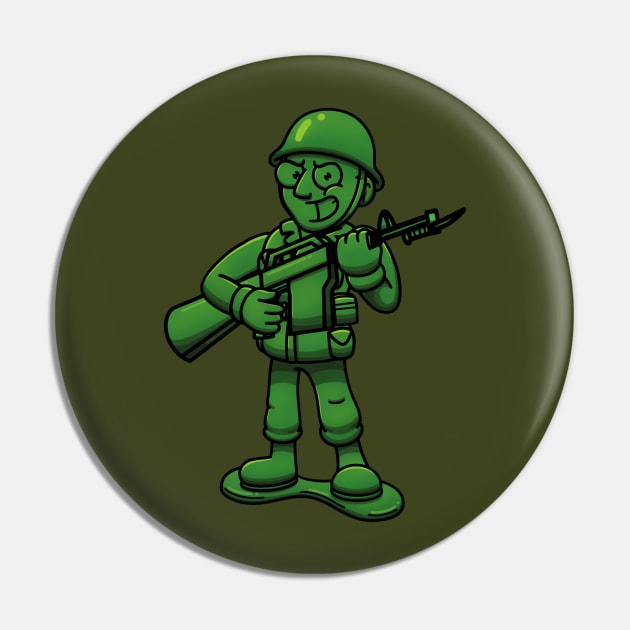 Green Military Soldier Toy With Rifle Pin by TheMaskedTooner