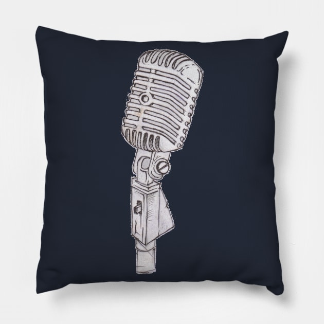 Vintage Mic Pillow by Z1