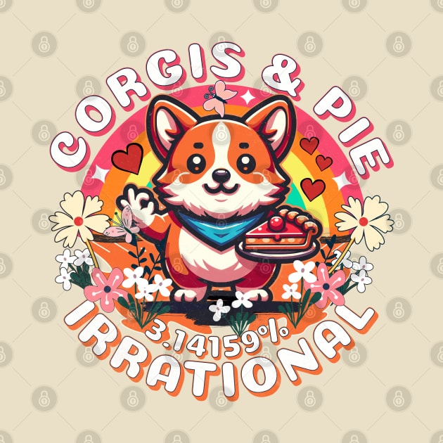 Pi Day Funny 3.14156% Love Irrational Corgi by alcoshirts