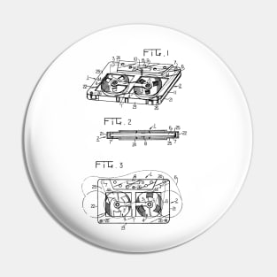 Cassette Patent Design T-Shirt Pin