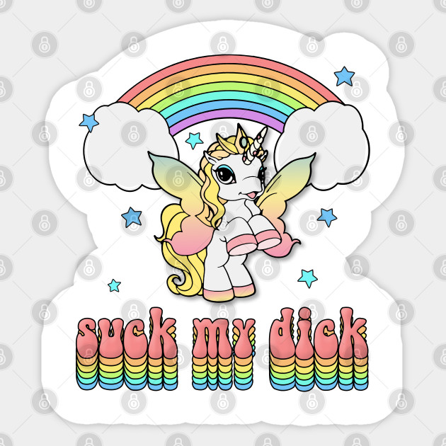 Suck My Dick Rude Rainbow Unicorn Design Rude Gift