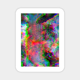 Rainbow Glitch Abstract v4 Magnet