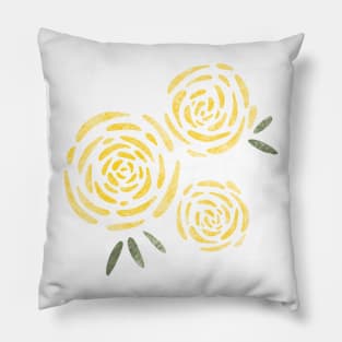 Golden Yellow Garden Flowers Pillow