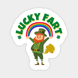 Lucky Fart Leprechaun Rainbow St. Patrick's Day Magnet