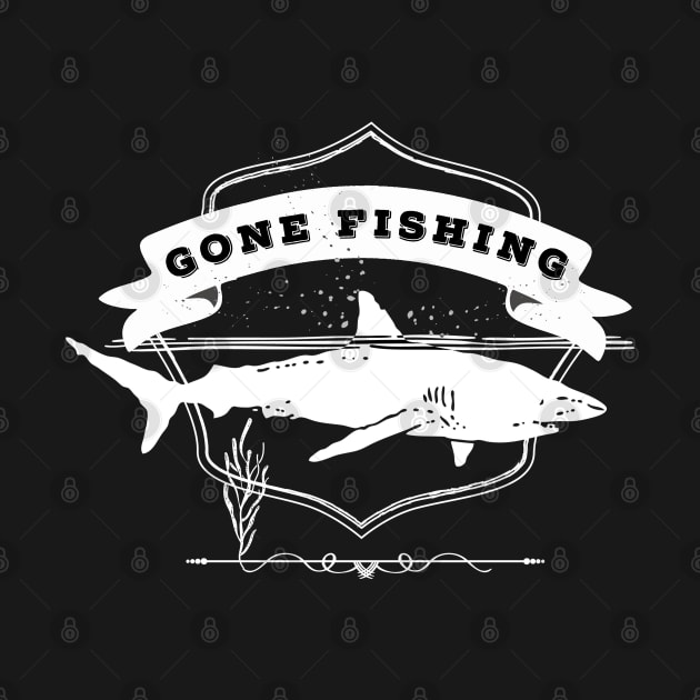 GONE FISHING - SHARK Design by Off the Page