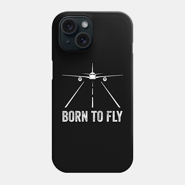 Born To Fly Pilot Funny Aviation Lover Airplane Enthusiast Phone Case by Visual Vibes