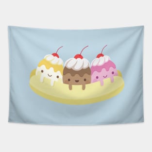 Kawaii banana split Tapestry