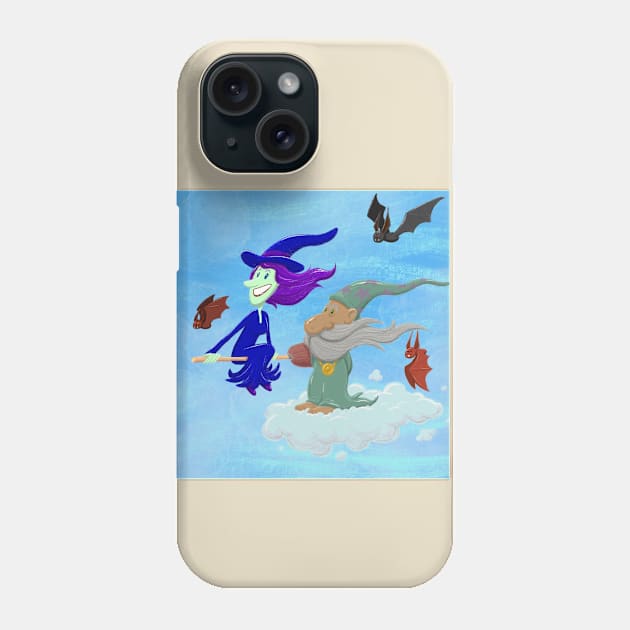 Wizard and witch Phone Case by Gus the little guy