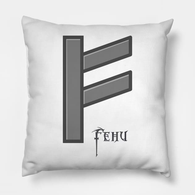 Fehu Rune Pillow by GodiLimeg