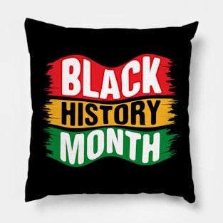 Black History Month text design Pillow