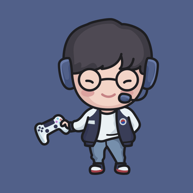 Cute Korean Gamer Kid Cartoon by SLAG_Creative