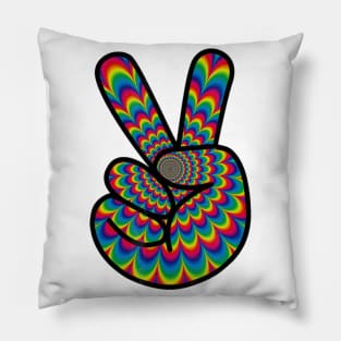 Psychedelic Hippie Peace Sign T Shirt Cool Hippy Costume Pillow