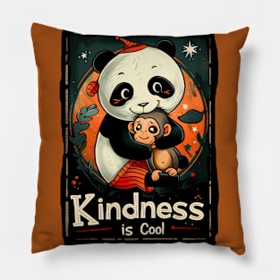 Kindness is Cool-Panda and Monkey 1 Pillow