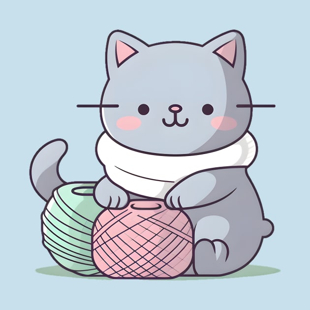 Gray Knitter Kitten by Serene Simplicity