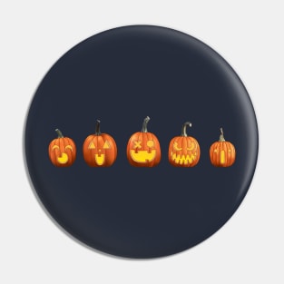 Five Jack 'O Lanterns (Blue) Pin