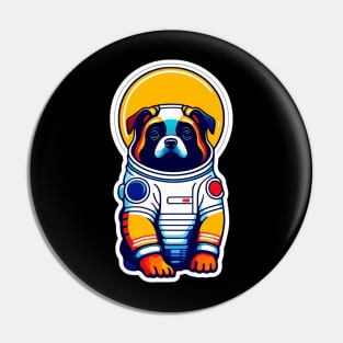 Space Paws: Canine Adventurer in a Cosmic Suit Pin