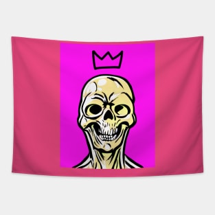 Skeletor King | Skeleton King | Apocalypse Art | Skull King | Pink Tapestry