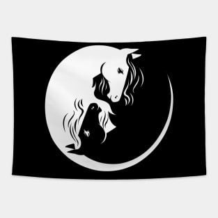 Horses Yin Yang Tapestry