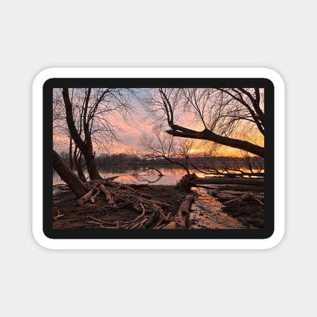 Potomac River Sunset Magnet by somadjinn