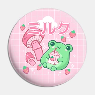 Trip to the 90s with Our Harajuku : Cute Kawaii Strawberry Frog and Anime Milk Box Pin