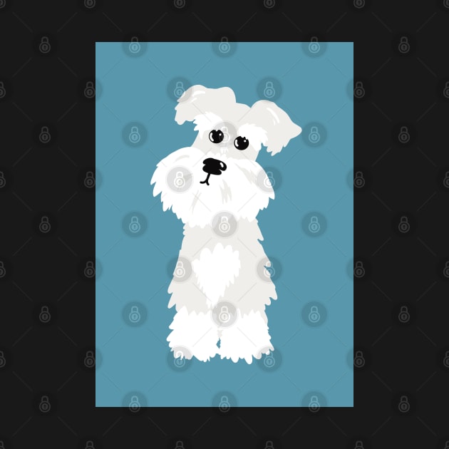 White Miniature Schnauzer Dog by NattyDesigns