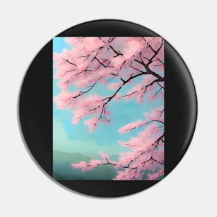 Ukiyo-e Japanese Art - Cherry Blossoms in Full Bloom Pin