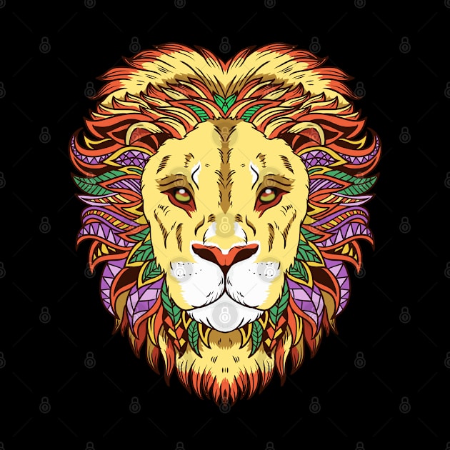 Leo Lion Head Zodiac Sign Astrology by E