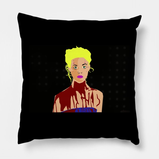 Elle Fanning - Neon Demon Pillow by Ciokermatt