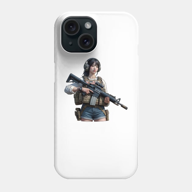 Tactical Girl Phone Case by Rawlifegraphic