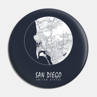 San Diego, California, USA City Map - Full Moon Pin