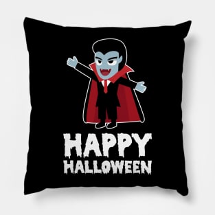 Vampire Scary and Spooky Happy Halloween Funny Graphic Pillow