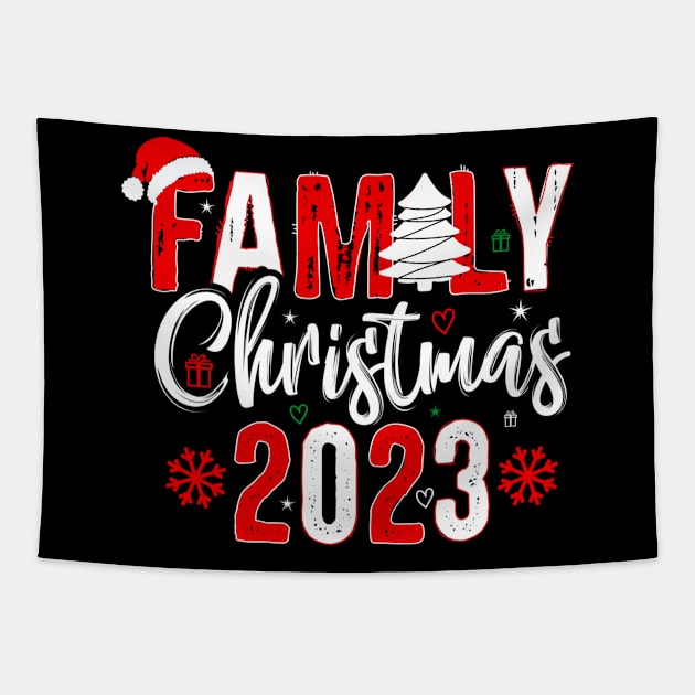 Family 2023 Christmas Matching Outfits Team Santa Elf Squad Tapestry by Origami Fashion