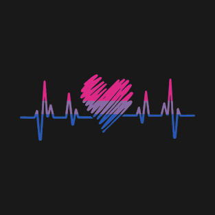 Bisexual Heartbeat Lgbtq Queer T-Shirt