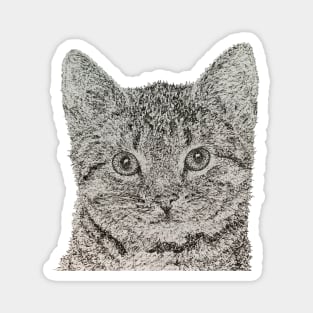 Dotwork Cat Art Print Magnet