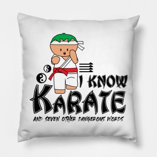 I Know Karate And Seven Other Dangerous Words Pillow