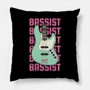 Bassist Repeated Text J-Style Bass Guitar Body Pillow