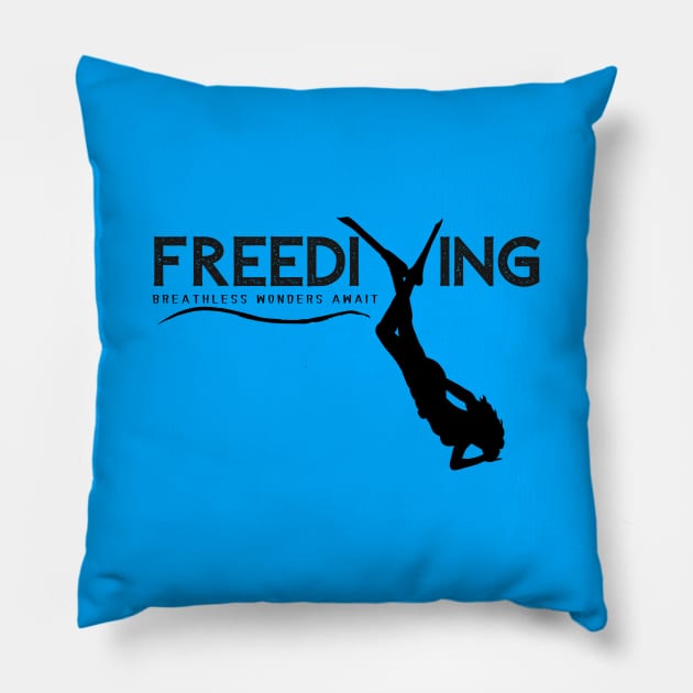 Freediving - Breathless Wonders Await | Freediving | Freediver | Ocean lover | Diver | Apnea Pillow by Punderful Adventures