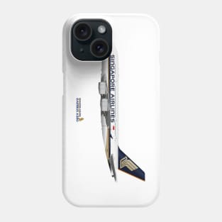 Illustration of Singapore Airlines Airbus A380 Phone Case